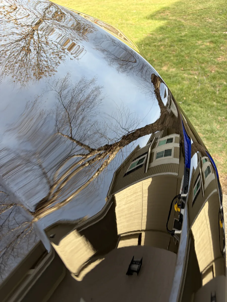 After: polished + ceramic coated black hood
